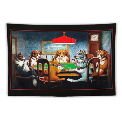 DOGS PLAYING POKER  Vintage C M Coolidge Print Tapestry