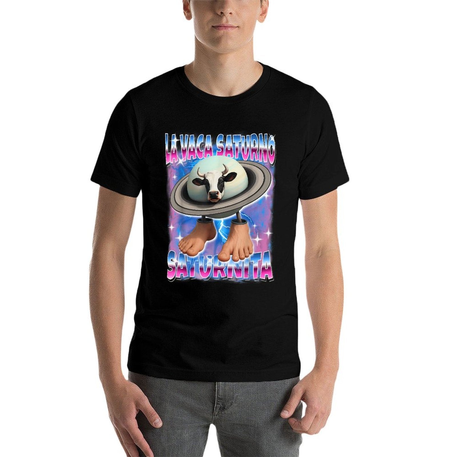 La-Vaca-Saturno-Saturnita Italian-Brainrot AI Generated Kids  Fade-proof Color T-Shirt