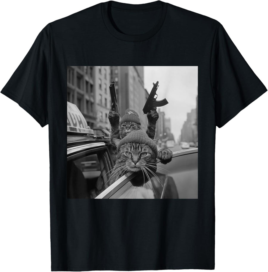 Funny Gangster Cat Thug Meme Street Lover Cats T-Shirt