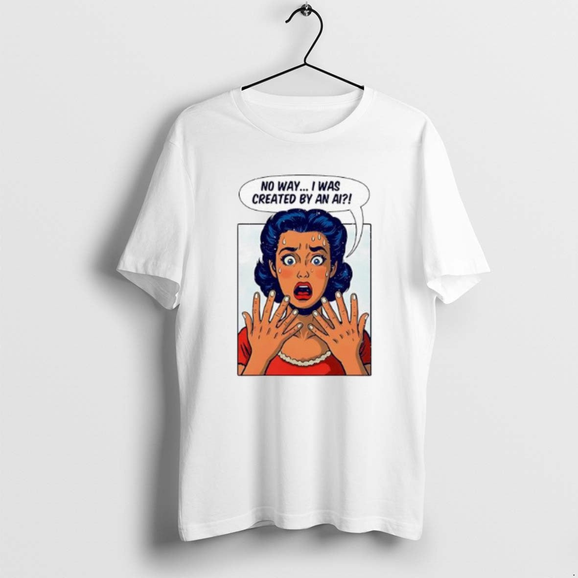 Old School No Way I Was Created Ai TShirt 80s Retro Minimalist