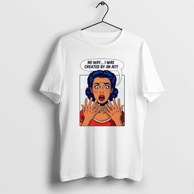 Old School No Way I Was Created Ai TShirt 80s Retro Minimalist