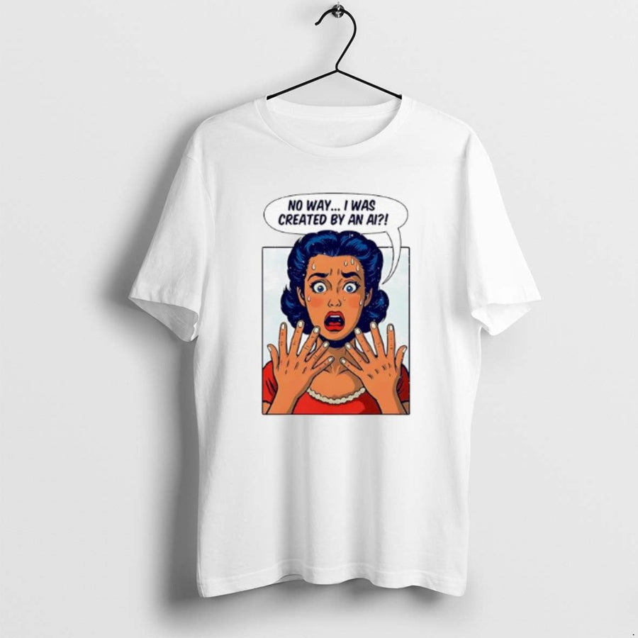 Old School No Way I Was Created Ai TShirt 80s Retro Minimalist