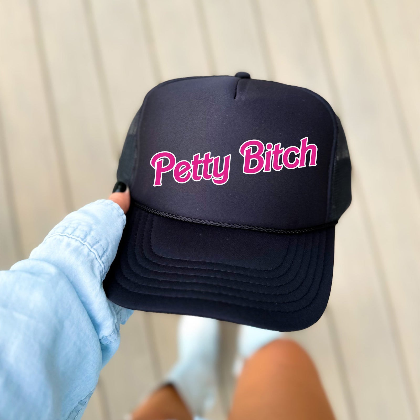 Petty Bitch, Sassy, Funny, Black Snapback Trucker Hat