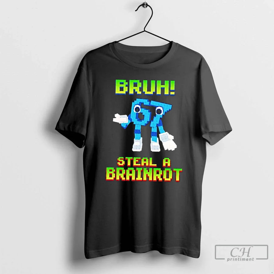 Retro Premium Bruh 67 Six Seven 6 7 Brainrot Meme Hoodie 2000s Retro