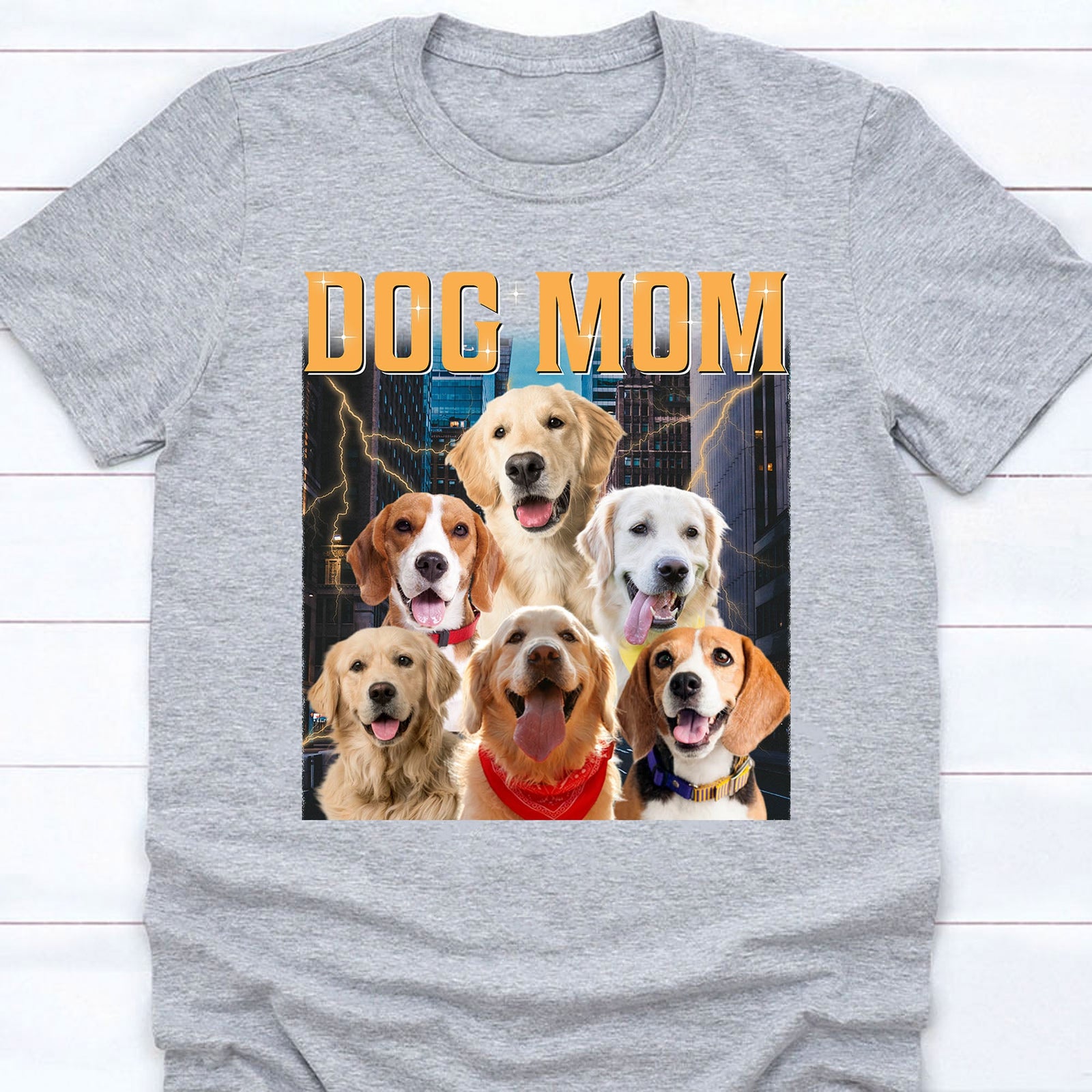 Custom Text Personalized Upload Photo Dog Cat Bright Shirt T775
