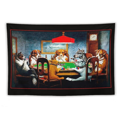 DOGS PLAYING POKER  Vintage C M Coolidge Print Tapestry