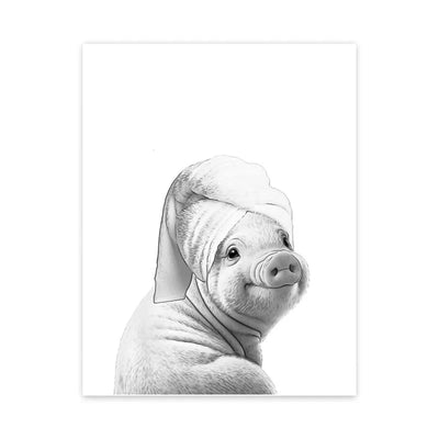 DecorBites™ Funny Animal Bathroom Wall Art Canvas