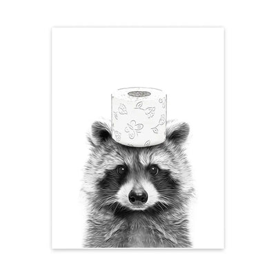 DecorBites™ Funny Animal Bathroom Wall Art Canvas