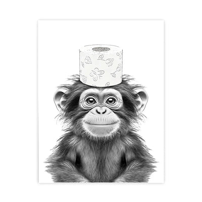 DecorBites™ Funny Animal Bathroom Wall Art Canvas