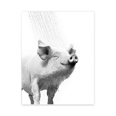 DecorBites™ Funny Animal Bathroom Wall Art Canvas