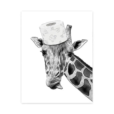 DecorBites™ Funny Animal Bathroom Wall Art Canvas