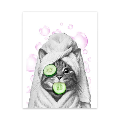 DecorBites™ Funny Animal Bathroom Wall Art Canvas