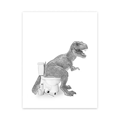 DecorBites™ Funny Animal Bathroom Wall Art Canvas