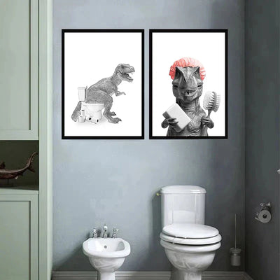 DecorBites™ Funny Animal Bathroom Wall Art Print