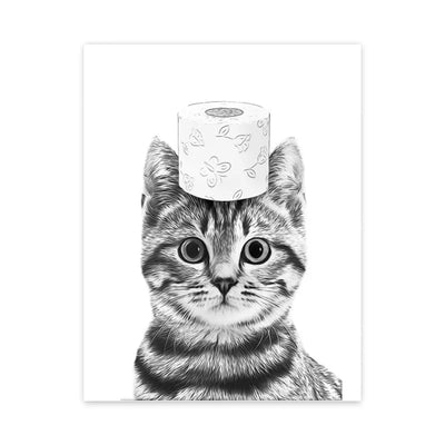 DecorBites™ Funny Animal Bathroom Wall Art Print