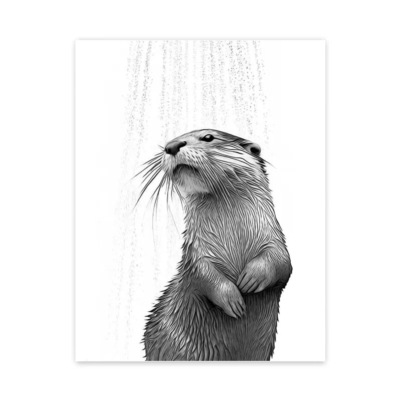 DecorBites™ Funny Animal Bathroom Wall Art Print