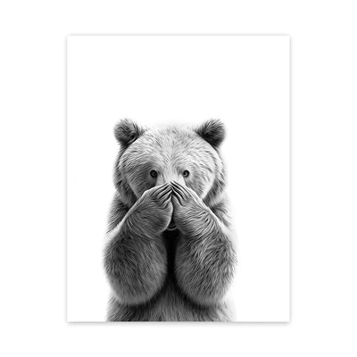 DecorBites™ Funny Animal Bathroom Wall Art Print