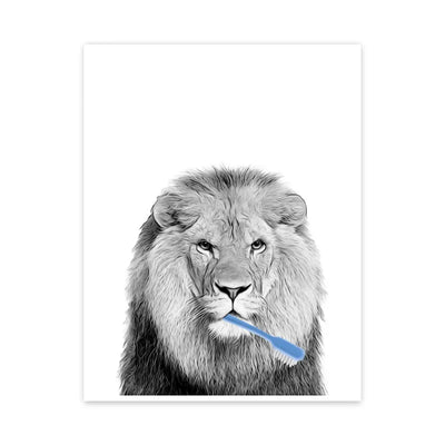 DecorBites™ Funny Animal Bathroom Wall Art Print