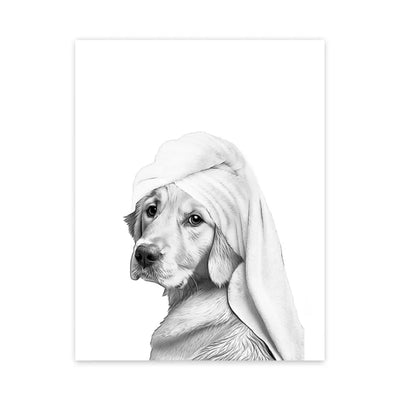 DecorBites™ Funny Animal Bathroom Wall Art Print