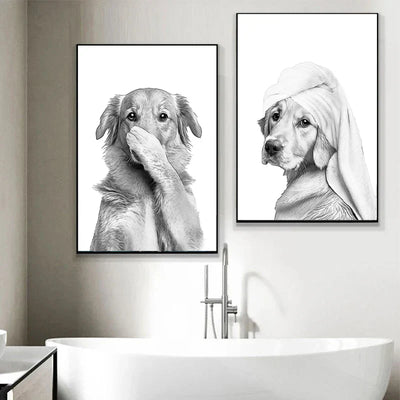 DecorBites™ Funny Animal Bathroom Wall Art Print