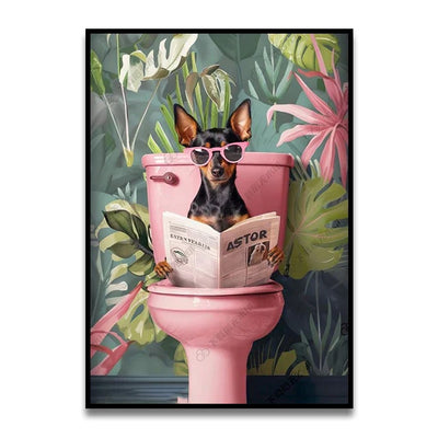 DecorBites™ Funny Cat Bathroom Canvas Wall Art