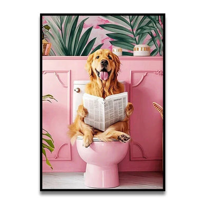 DecorBites™ Funny Cat Bathroom Canvas Wall Art