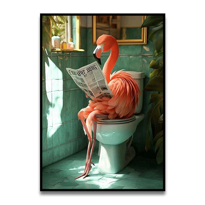 DecorBites™ Funny Cat Bathroom Canvas Wall Art