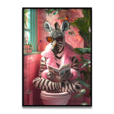 DecorBites™ Funny Cat Bathroom Canvas Wall Art