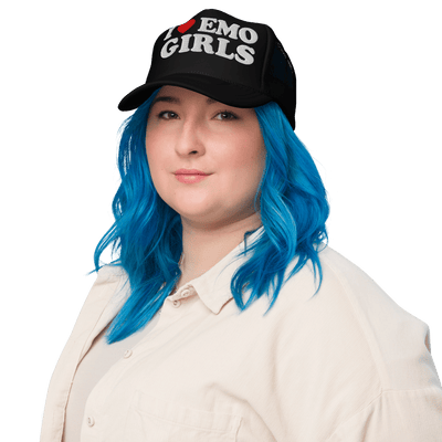 I Heart Emo Girls Foam Embroidered Trucker Hat